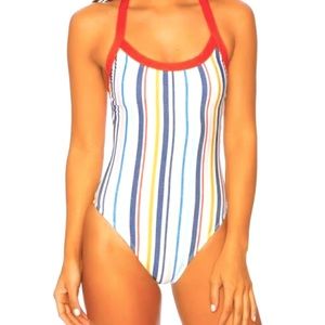 SPLENDID Women's
Gray Malin Collab Stripe One-
Piece Swimsuit Bathing Suit